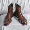 Chelsea Head Leather Ankle Boots Pointed Horse Boot - Sabreeonline