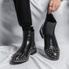 Chelsea Head Leather Ankle Boots Pointed Horse Boot - Sabreeonline