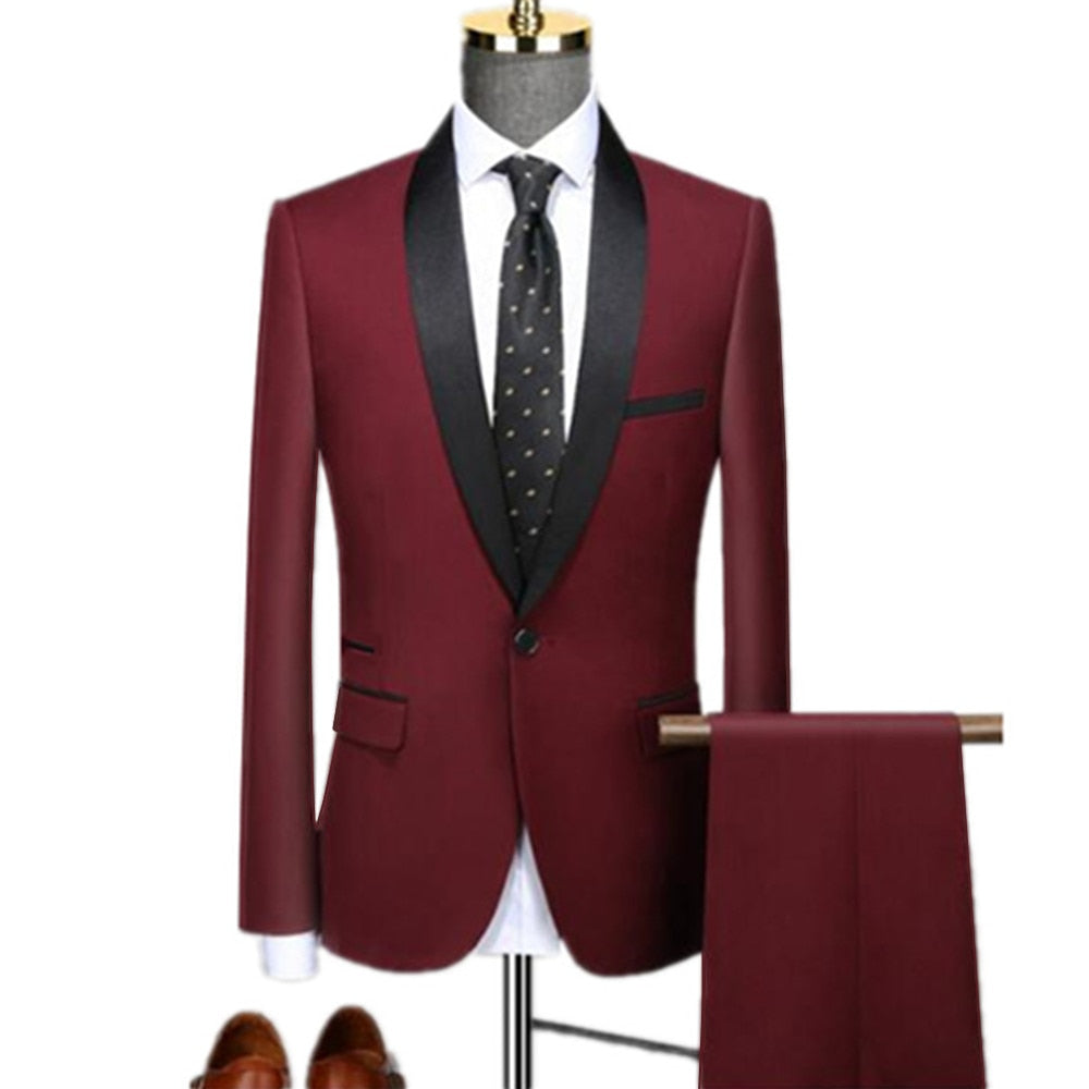 Waistcoat Set Fashion Slim Fit Suits - Sabreeonline
