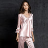 pijamas women Female pantsuit women Ice Silk Suit Long Sleeve silk pajamas Thin Bud Silk Sleeping Home Suit sleepwear - Sabreeonline