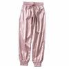 New High Waist Satin Pants Women Bsolid Color Black Joggers Women Trousers Casual Pants Cargo Sweatpants Korean Red Fall - Sabreeonline