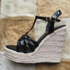 Hemp rope women&#39;s shoes large size wedge heel platform sandals Simple European and American woven large size