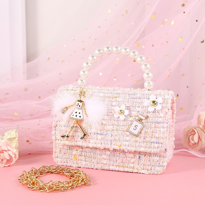 Japanese Kids Wallet And Handbag Mini Messenger Cute Girl Pearl Tote Bag Little Girl Small Coin Pouch Party Purse Holiday Gift - Sabreeonline