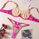 Satin Patchwork Delicate Seamless Underwear Set - Sabreeonline