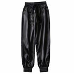 New High Waist Satin Pants Women Bsolid Color Black Joggers Women Trousers Casual Pants Cargo Sweatpants Korean Red Fall - Sabreeonline