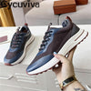 Men Running Shoes Lace Up Flat Tennis Shoes Male Mesh Breathable Patchwork Casual Walk Shoes for Men Comfortable Sneakers Men - Sabreeonline