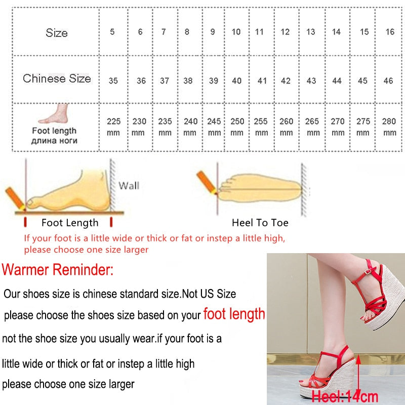 Hemp rope women&#39;s shoes large size wedge heel platform sandals Simple European and American woven large size