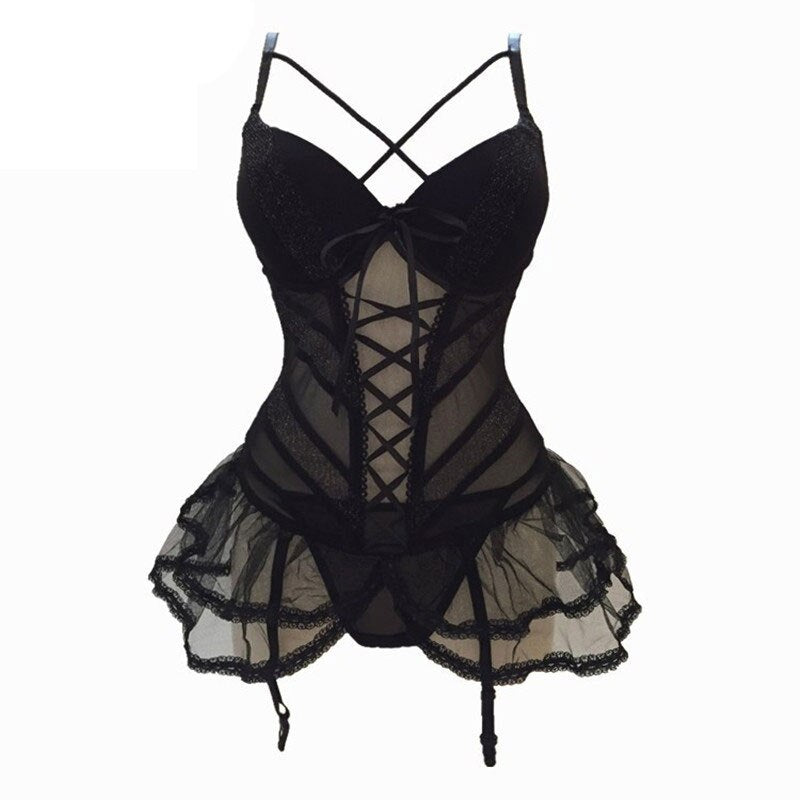 Embroidered Floral Corset[ Lingerie - Sabreeonline