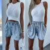 High Waist Fashion Loose Wide Leg Shorts Handmade Beaded 2023 Summer New A-line Exquisite Rhinestone Denim Pants for Women