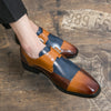 Italian Oxford Shoes Leather Double Buckles brown - Sabreeonline