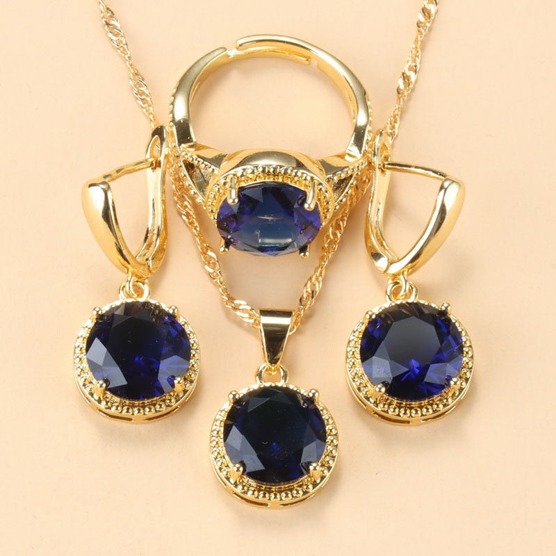 Sweet Princess Round Zircon 3 Piece Set - Sabreeonline