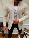 Men Striped Casual Knitting Cardigan Spring Autumn V-Neck Solid Long Sleeve Male Jacket Daily Style Pocket Streetwear Tracksuits - Sabreeonline