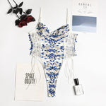 Women Teddy lingerie Sexy Underwear Erotic Corset Lace Mesh Sleepwear Nightwear  Embroidered strap one-piece sexy pajamas - Sabreeonline