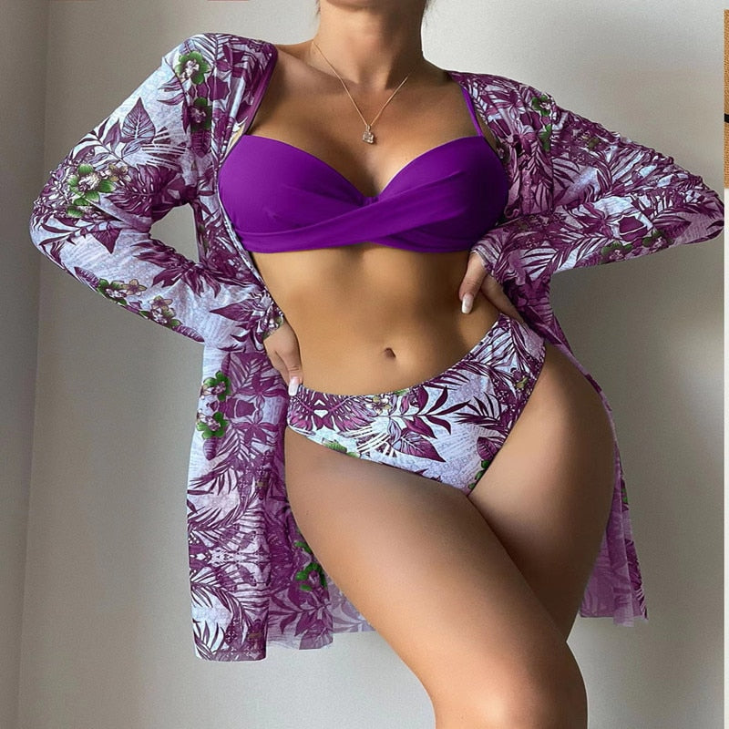 Floral Print Bikinis Set - Sabreeonline