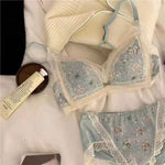 Women&#39;s Bra Briefs Suit Underwear Fashion Push Up Bra Sexy Lace Panties Girls&#39; Non Steel Ring Brassiere Female Sexy Lingerie Set - Sabreeonline