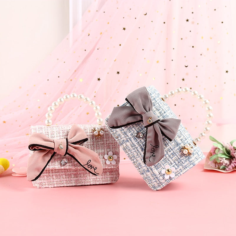 Pearl Portable Cute Princess Little Girl Bow Children - Sabreeonline