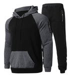 Casual Hoodies +Drawstring Pants 2 Piece Set Male Streetwear - Sabreeonline