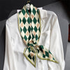 Elegant Print Satin Silk Skinny Scarf - Sabreeonline
