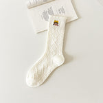Casual Solid White Socks Women Embroidery Bear Love Flowers Girl Rabbit Cartoon Socks Spring Autum Harajuku Middle Socks - Sabreeonline