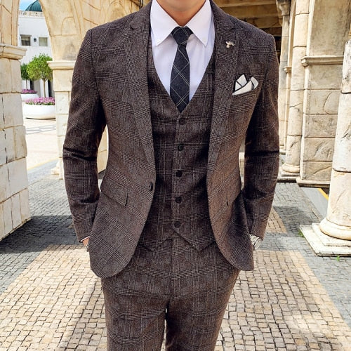 Business Male Tuxedo 3 Pieces Set - Sabreeonline