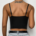 Lace Hollow-Out Sleeveless Backless Strap Top - Sabreeonline