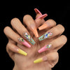 Large Stone Decorative Gradient Press On Fingernails