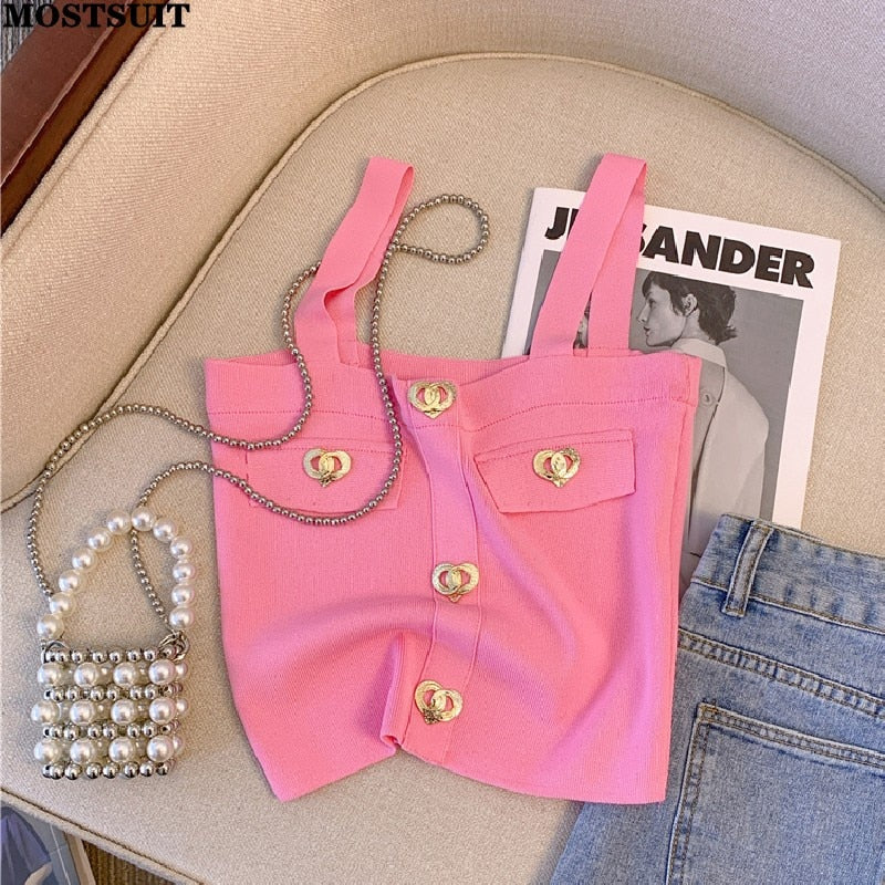 Summer Sexy Slim Knit Vests