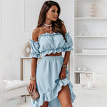 Floral Print Elegant Sexy Off Should Two Pieces