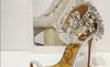 Thin High Heel Ankle Strap Shiny Crystal Shoes - Sabreeonline