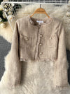 Short Cardigan and Mesh Long Skirts Winter Two Pieces Suits - Sabreeonline