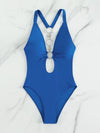 New Ring Linked Plunging One Piece Swimsuit