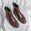 Chelsea Head Leather Ankle Boots Pointed Horse Boot - Sabreeonline