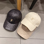 Women Men Embroidered Letter Pleated Baseball Cap - Sabreeonline