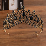 Baroque Crystal Water Drop Bridal Jewelry Sets Rhinestone Tiaras Crown Necklace Earrings for Bride Wedding Dubai Jewelry Set - Sabreeonline