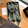 Elegant Print Satin Silk Skinny Scarf - Sabreeonline