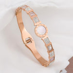 Four-leaf clover Roman alphabet animal micro-inlaid zircon titanium steel bracelet fashion jewelry for woman - Sabreeonline