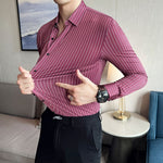 Elasticity Men Long Sleeve Shirts - Sabreeonline