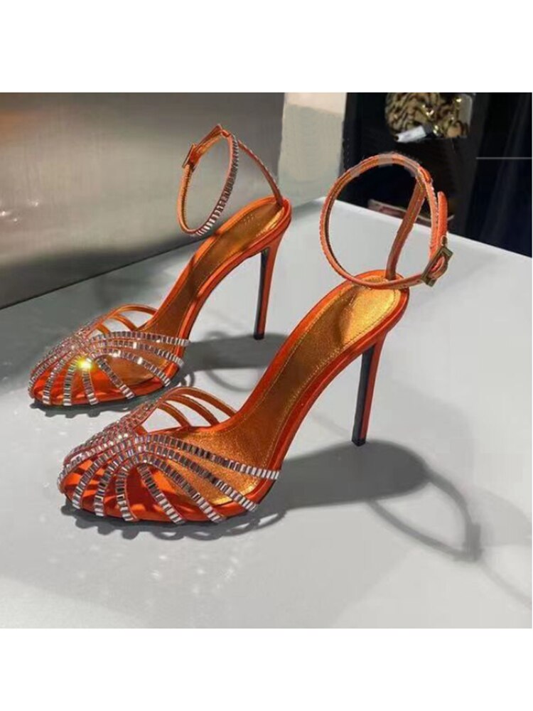 Crystal Buckle Shoes High Heels - Sabreeonline