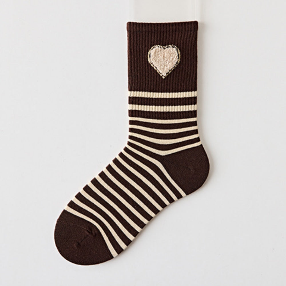 Bear Print Stripe Socks - Sabreeonline