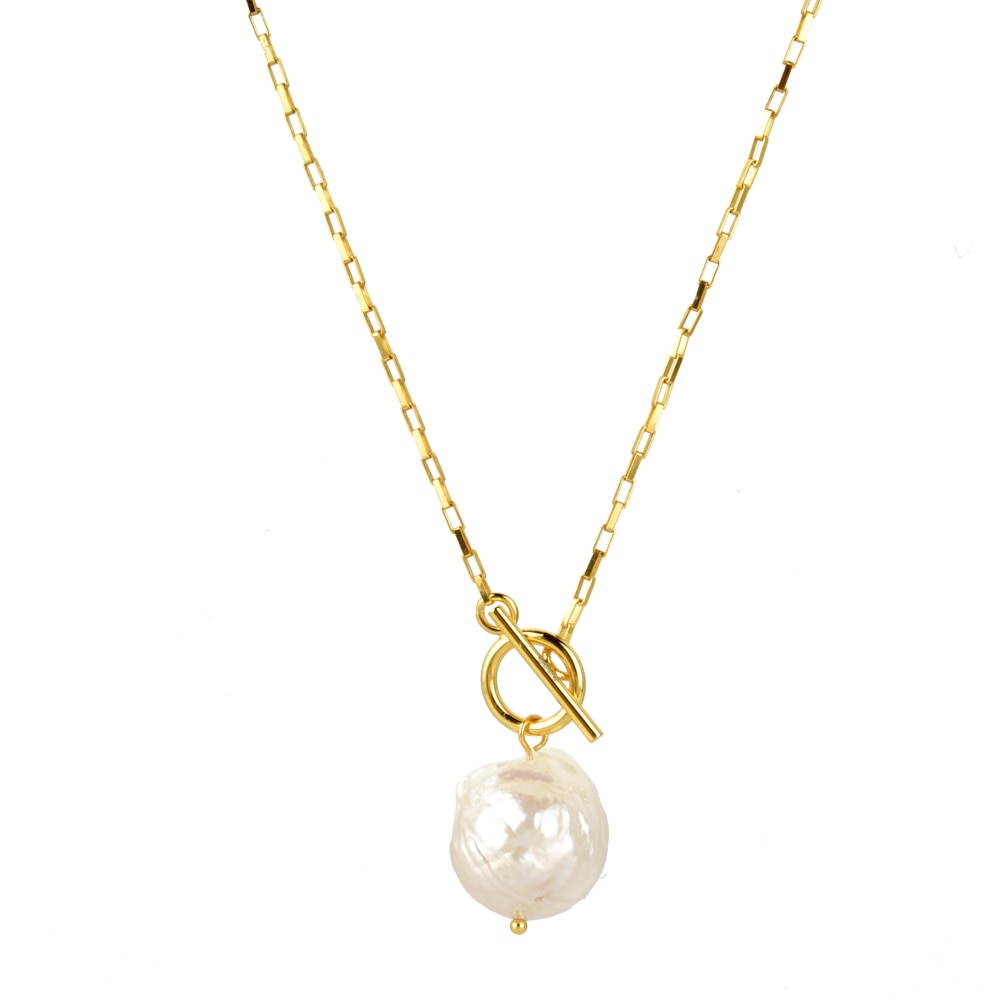 Gold Long Chain Pearl Pendant Necklace Horoscope - Sabreeonline