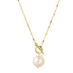 Gold Long Chain Pearl Pendant Necklace Horoscope - Sabreeonline