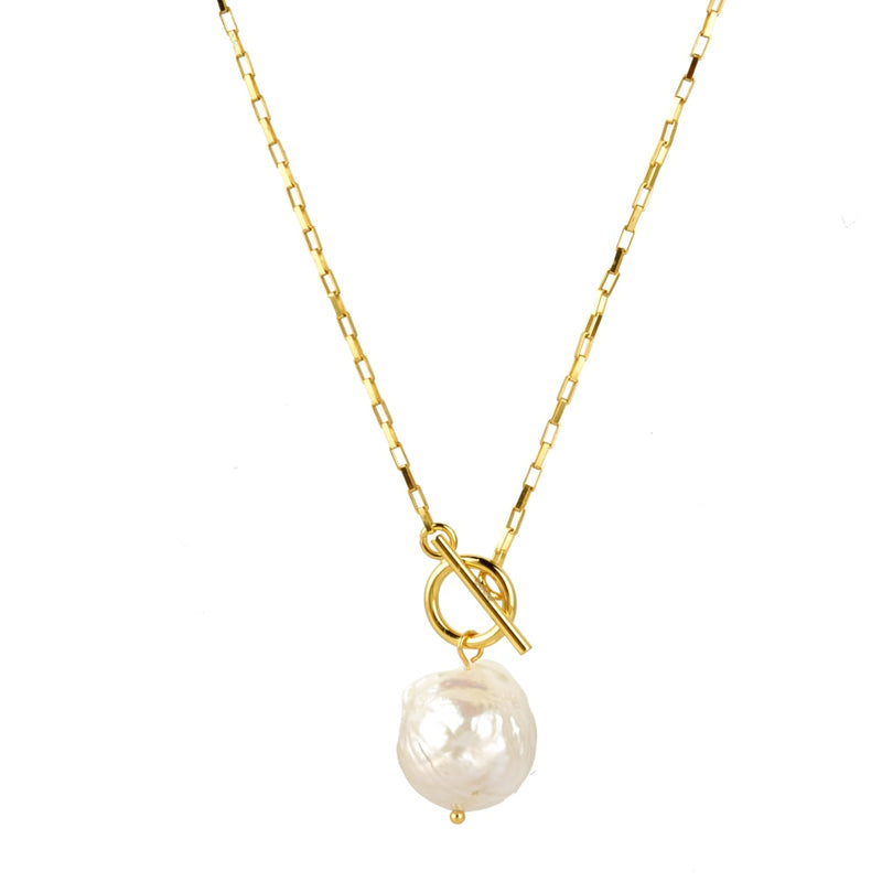 Gold Long Chain Pearl Pendant Necklace Horoscope - Sabreeonline