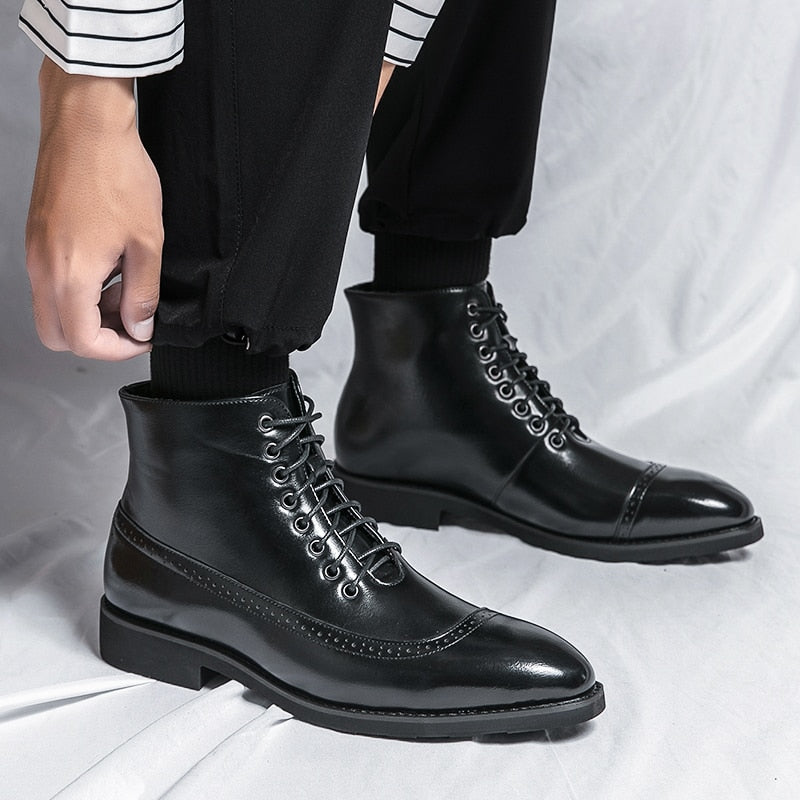Ankle Leather Boots - Sabreeonline