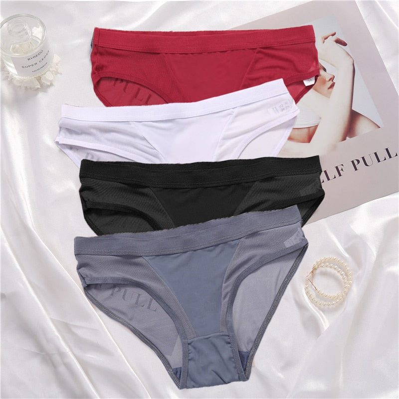 Hot Seamless Women Brief Perspective Underwear Women Panties Low Waist Breathable Female Underpants Girls Intimates Pantys M-2XL - Sabreeonline