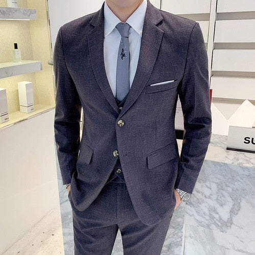 Business Male Tuxedo 3 Pieces Set - Sabreeonline