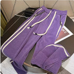 Thickened Black Straight Casual Pants for Women 2022 New Autumn Winter Trousers High Waist Loose Slimming Wide Leg Sweatpants - Sabreeonline