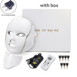 Led Facial Light Mask with Neck Tighten Anti Acne Wrinkle - Sabreeonline