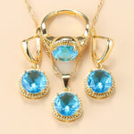 Sweet Princess Round Zircon 3 Piece Set - Sabreeonline