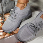 Women Mesh Breathable Casual Sneakers Lace-up Vulcanized Shoes Ladies Platform Sneakers Female Shoes Plus Size Zapatos De Mujer - Sabreeonline