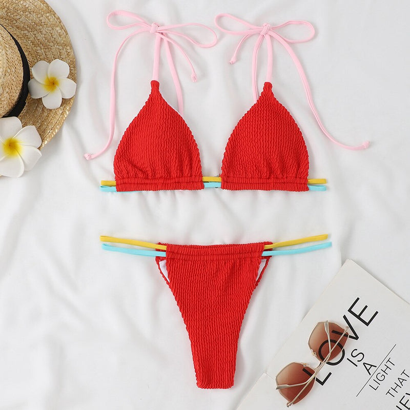 Solid Color Sexy Micro Mini Bikini Set